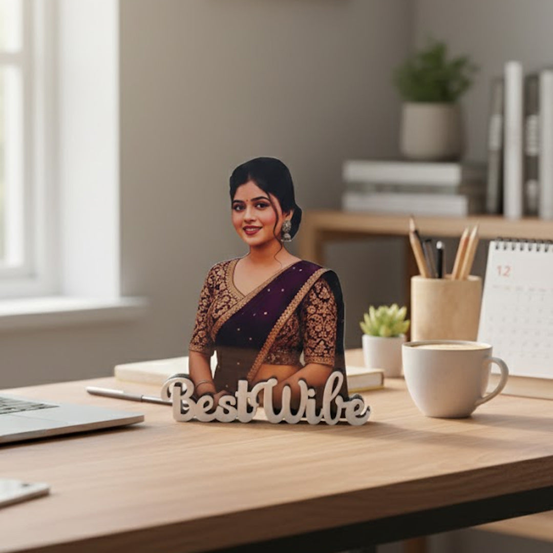 Personalized Best Wife Photo Table Stand – A Heartfelt Gift for Her | Love Craft Gifts