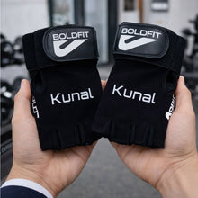 Personalized Boldfit Gym Gloves with Wrist Support – Size XL (Black)