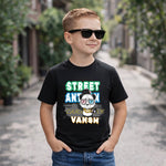 Personalized Street Animal Boys Black T-Shirt – Custom Name Printed Cool Panda Tee for Kids | Love Craft Gifts