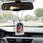 Personalized Couple Photo Car Hanging Ornament (3×2”) – Custom Picture Rearview Mirror Charm | Love Craft Gifts