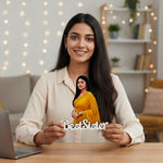 Personalized Cartoon Name Table Stand – Best Sister Edition (7×6 Inch) | Love Craft Gifts