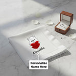 Personalized Printed Name Handkerchief – Custom Teddy Design Gift (Standard Size) | Love Craft Gifts