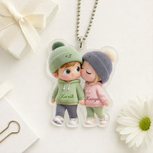 Personalized Couple Car Hanger – Cute Couple Rearview Mirror Décor (2x2.5 Inch)