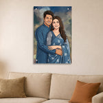 Personalized Toony Cartoon Acrylic Couple Wall Frame (24x36 Inch) – Custom Photo Romantic Wall Décor | Love Craft Gifts