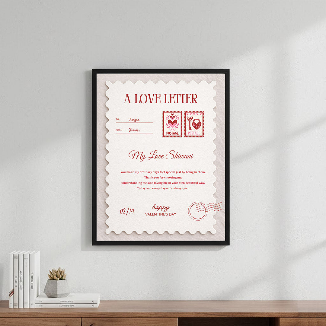 Personalized Love Letter Wall Frame (8×12 Inch) | Love Craft Gifts
