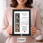 Personalized Wedding Calendar Photo Frame with Custom Date (8x12 Inch) Couple Memory Wall Décor Gift | Love Craft Gifts