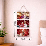 Personalized Wedding Photo Collage Hanging Frame – Custom 3 Photo Wall Décor (14x6 Inch) | Love Craft Gifts