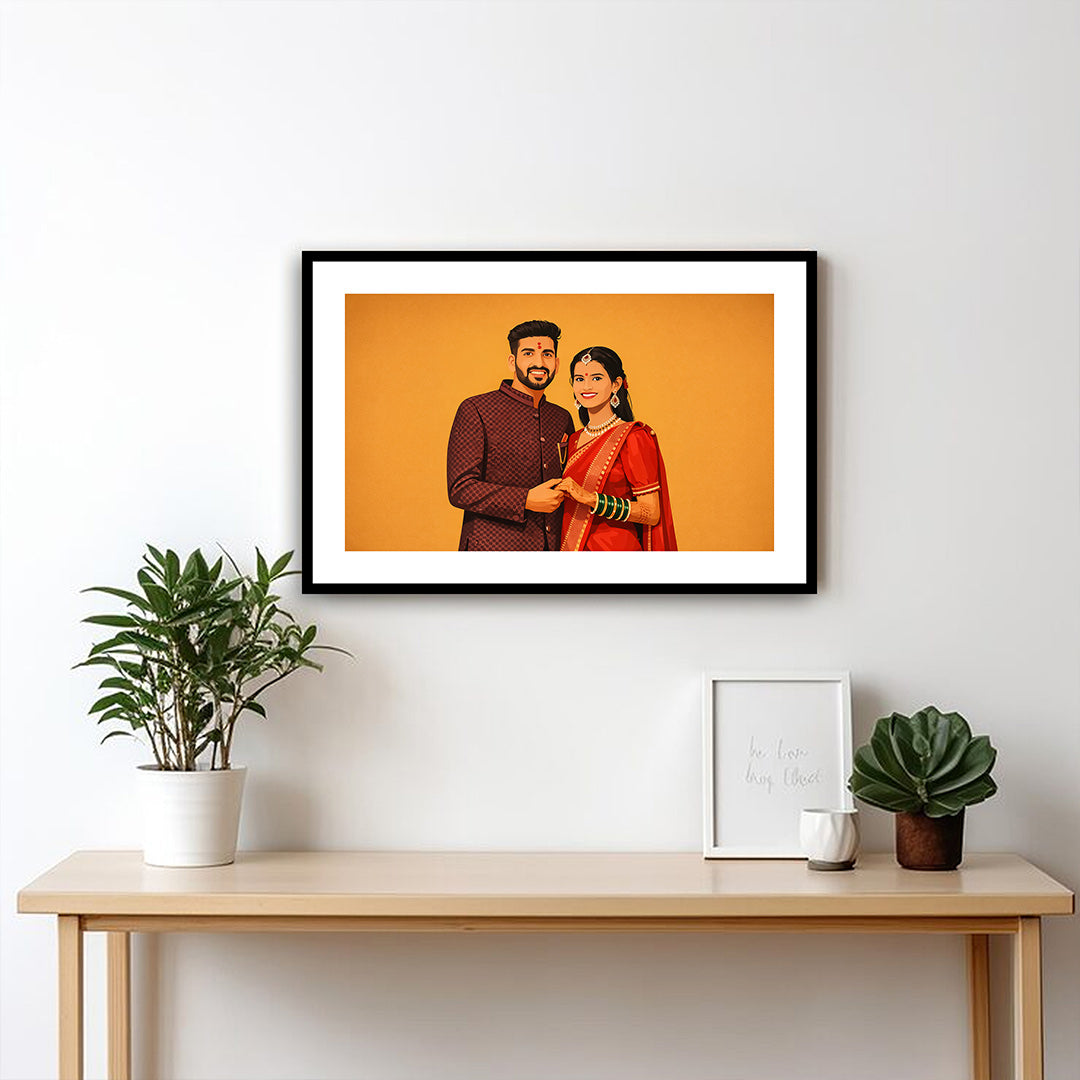 Personalized Horizontal Couple Photo Frame (12×8”) | Love Craft Gifts