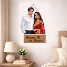 Personalized Wedding Couple Wooden Wall Hanger-8x12"