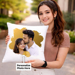 Personalized Couple Photo Cushion Pillow – Custom Romantic Soft Cushion Gift for Loved Ones (10x10 Inch) | Love Craft Gifts