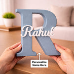 Personalized Alphabet Name Stand (6.5x6.5 Inch) Custom Initial Letter Plastic Table Top Décor with Name | Love Craft Gifts