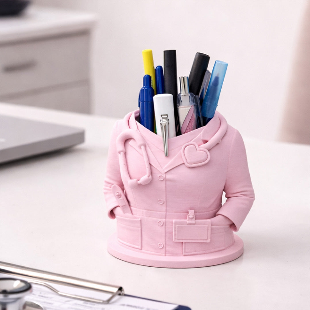 Personalized Doctor Coat Pen Stand with Name – Custom Medical Desk Organizer Gift for Doctors, Nurses & Medical Students | Love Craft Gifts™