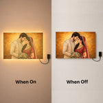 Personalized LED Acrylic Wedding Couple Cartoon Wall Frame with Warm Light (24x36 Inch) Custom Photo Wall Décor Gift | Love Craft Gifts
