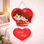 Personalized Heart Shape Couple Hanging Frame – Custom Name Romantic Wall Décor (14x9 Inch) | Love Craft Gifts