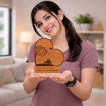 Personalized Wooden Heart Couple Name Table Top with Custom Message (6x7 Inch) Romantic Desk Décor Gift | Love Craft Gifts