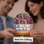 Personalized LED Acrylic Couple Photo Frame Lamp with Name & Date Custom Round Design (8x8 Inch) Romantic Night Lamp Gift for Wife, Husband & Girlfriend | Love Craft Gifts