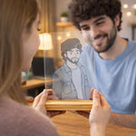 Personalized Kawaii Embossing Art Acrylic Frame – Table Top Gift (6×8 Inch) | Love Craft Gifts