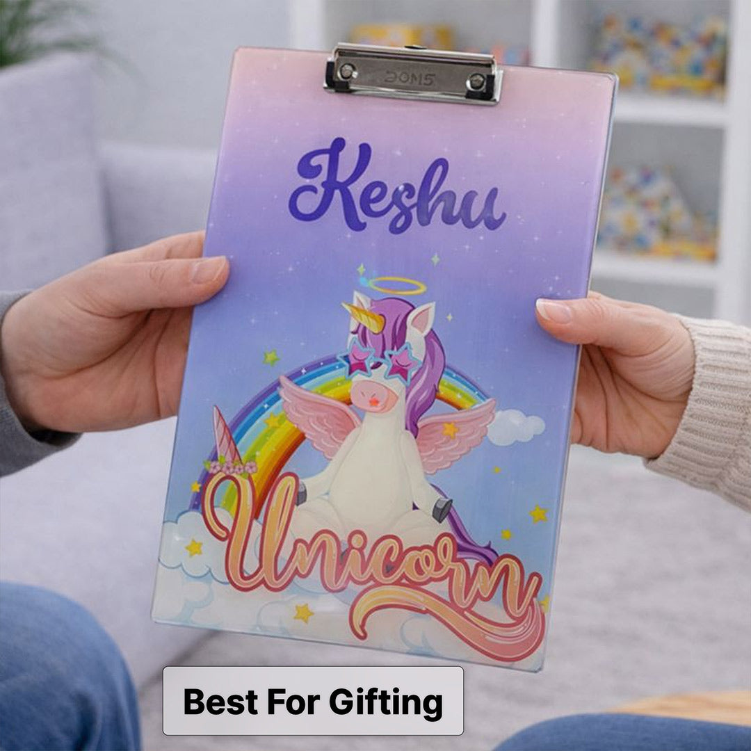 Personalized Kids Writing Board with Name (Unicorn Theme) | Love Craft Gifts