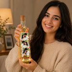 Personalized 3 Photo LED Bottle Lamp (Standard Size) – Custom Couple Memory Light with Name & Date | Love Craft Gifts™