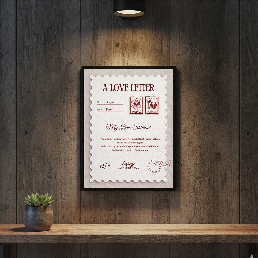 Personalized Love Letter Wall Frame (8×12 Inch) | Love Craft Gifts