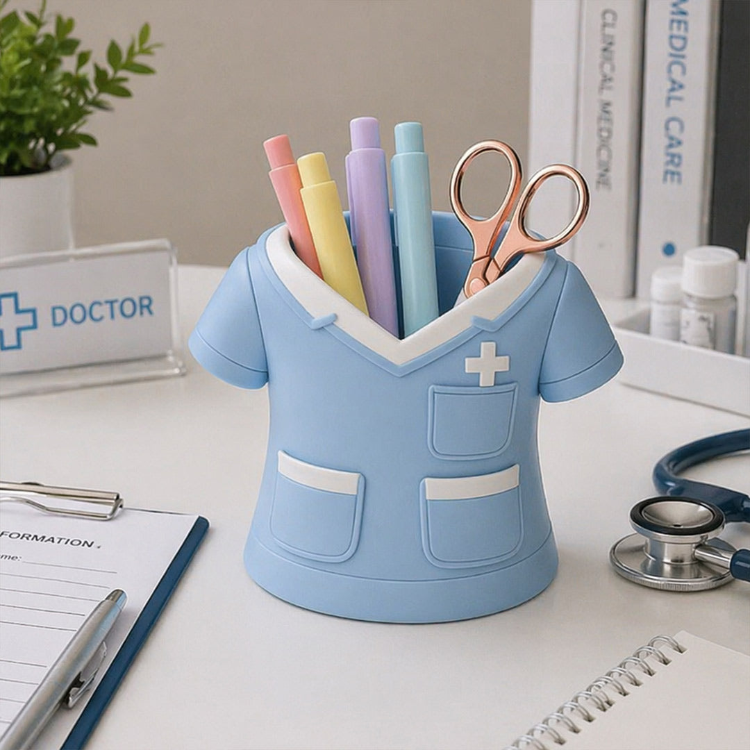 Premium Medical Scrub Design Pen Stand – Personalized 3D Printed Doctor & Nurse Desk Organizer Gift (Plastic) | Love Craft Gifts™