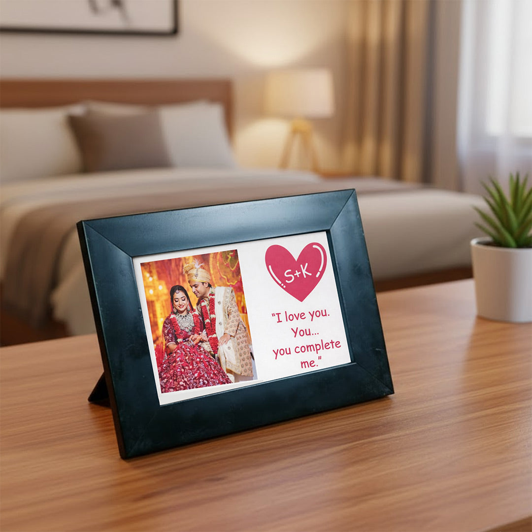 Personalized Mini Couple Photo Frame with Love Quote (6×4”) | Love Craft Gifts