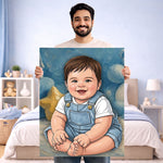 Personalized Baby Cartoon Acrylic Wall Frame (24x36 Inch) – Custom Photo Kids Room Wall Décor | Love Craft Gifts
