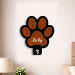 Personalized Paw Shape Key Holder with Name – Custom Wooden Pet Wall Hook for Dog & Cat Lovers | Love Craft Gifts™