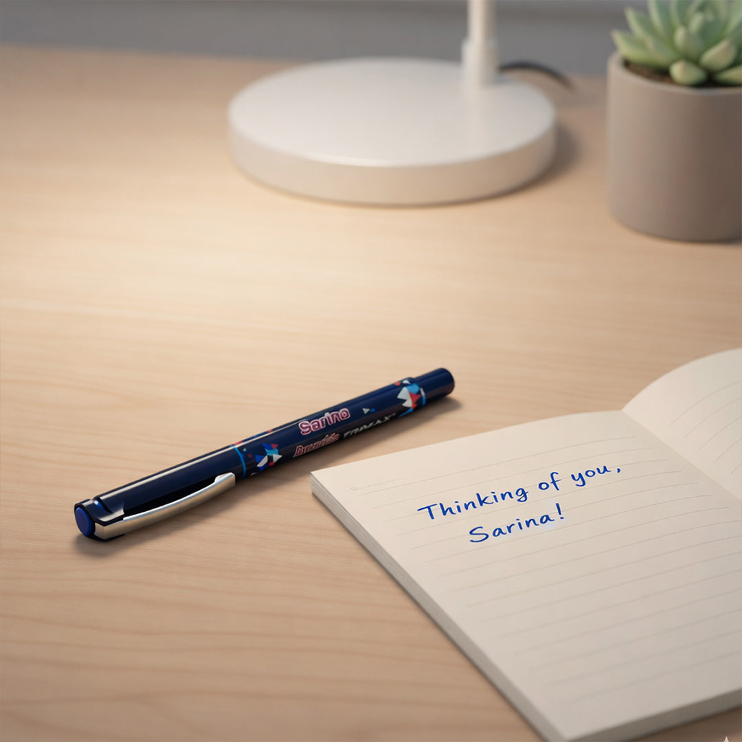 Personalized Reynolds Trimax Roller Ball Pen (Blue, 0.5 mm) | Love Craft Gifts