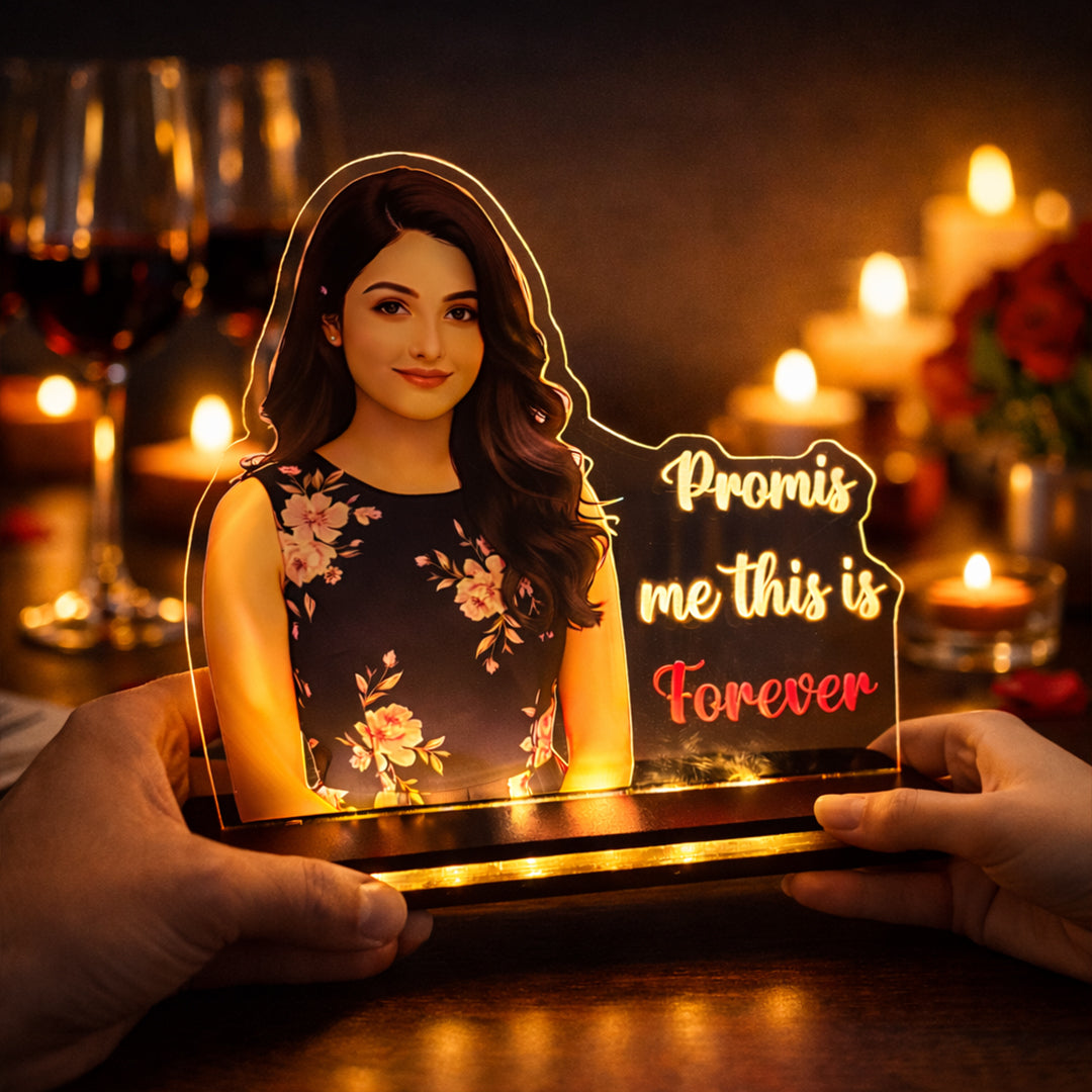 Promise Forever Glow – Personalized Photo Acrylic Lamp | Love Craft Gifts