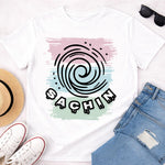 Personalized Swirl Name White T-Shirt for Girls – Custom Name Printed Trendy Tee | Love Craft Gifts