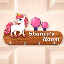 Personalized Unicorn Wooden Key Holder-9x5"