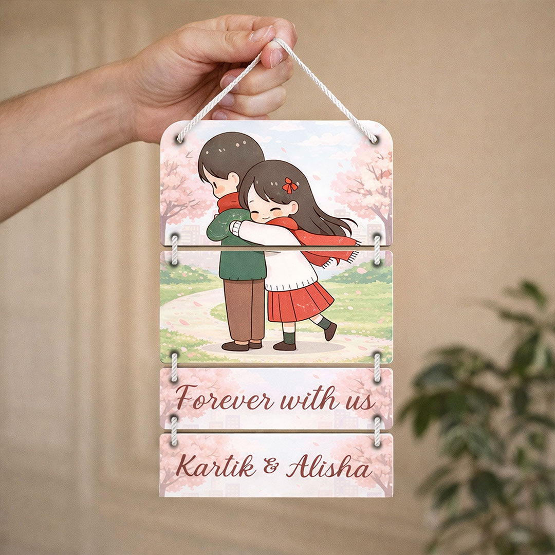 Personalized Couple Wall Hanging Frame (15x9 Inch) | Love Craft Gifts