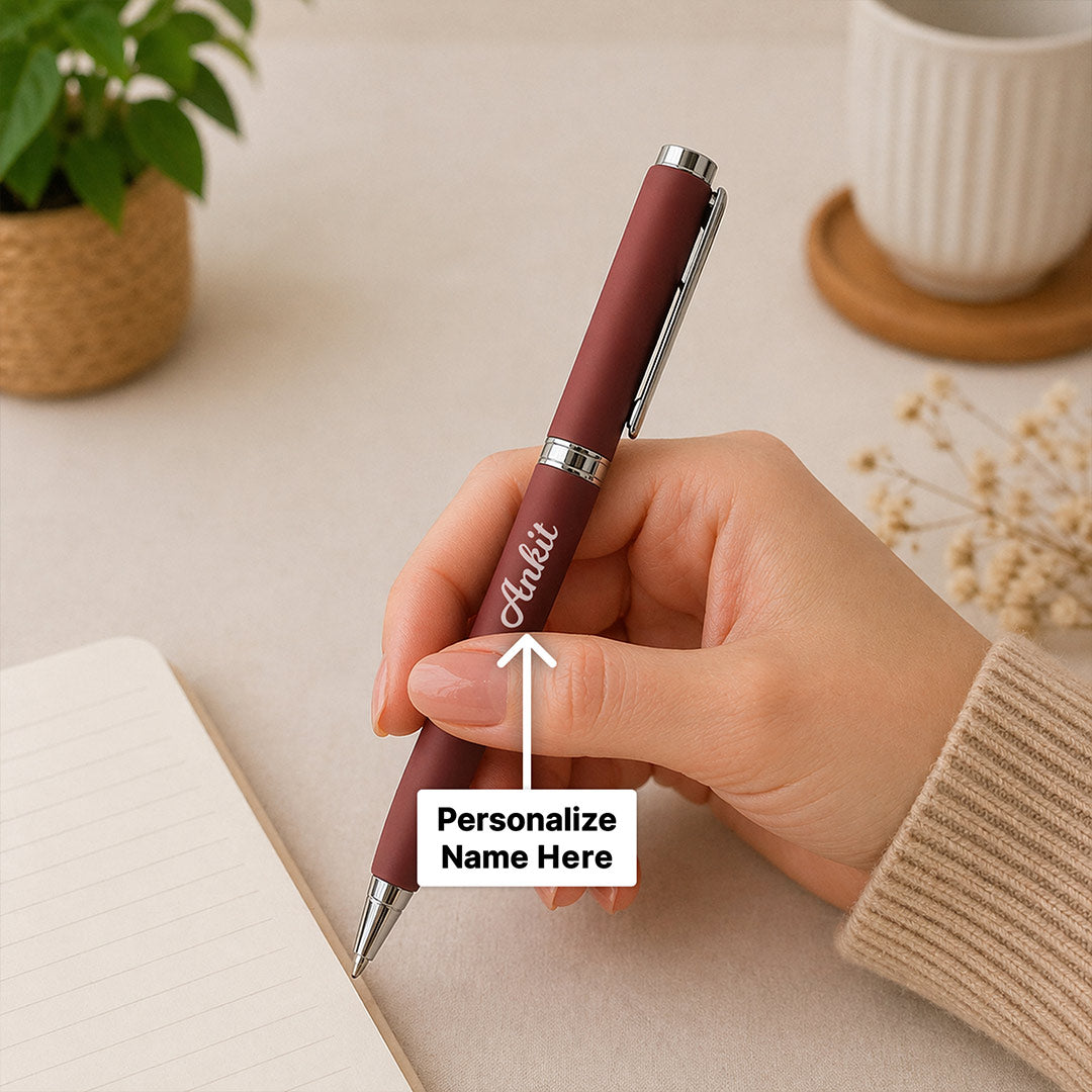 Stylish Personalized Maroon Pen Gift for Professionals | Love Craft Gifts™