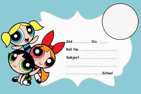 Personalized Powerpuff Girl Name Slips | 12x18" Sheet with 36 Labels