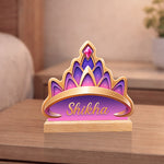 Personalized Princess Crown Name Stand – Custom Name Wooden Desk Décor for Girls (6 Inch) | Love Craft Gifts™