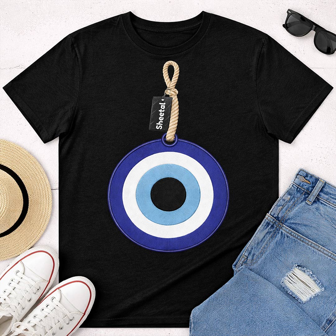 Evil Eye Protection Graphic Print Black T-Shirt – Unisex Casual Wear | Love Craft Gifts