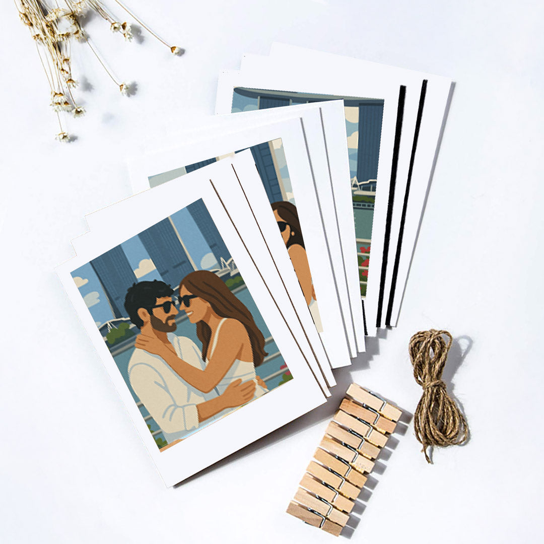 Personalized Ghibli Polaroid Photo Set – 10 Custom Prints with Hanging Thread
