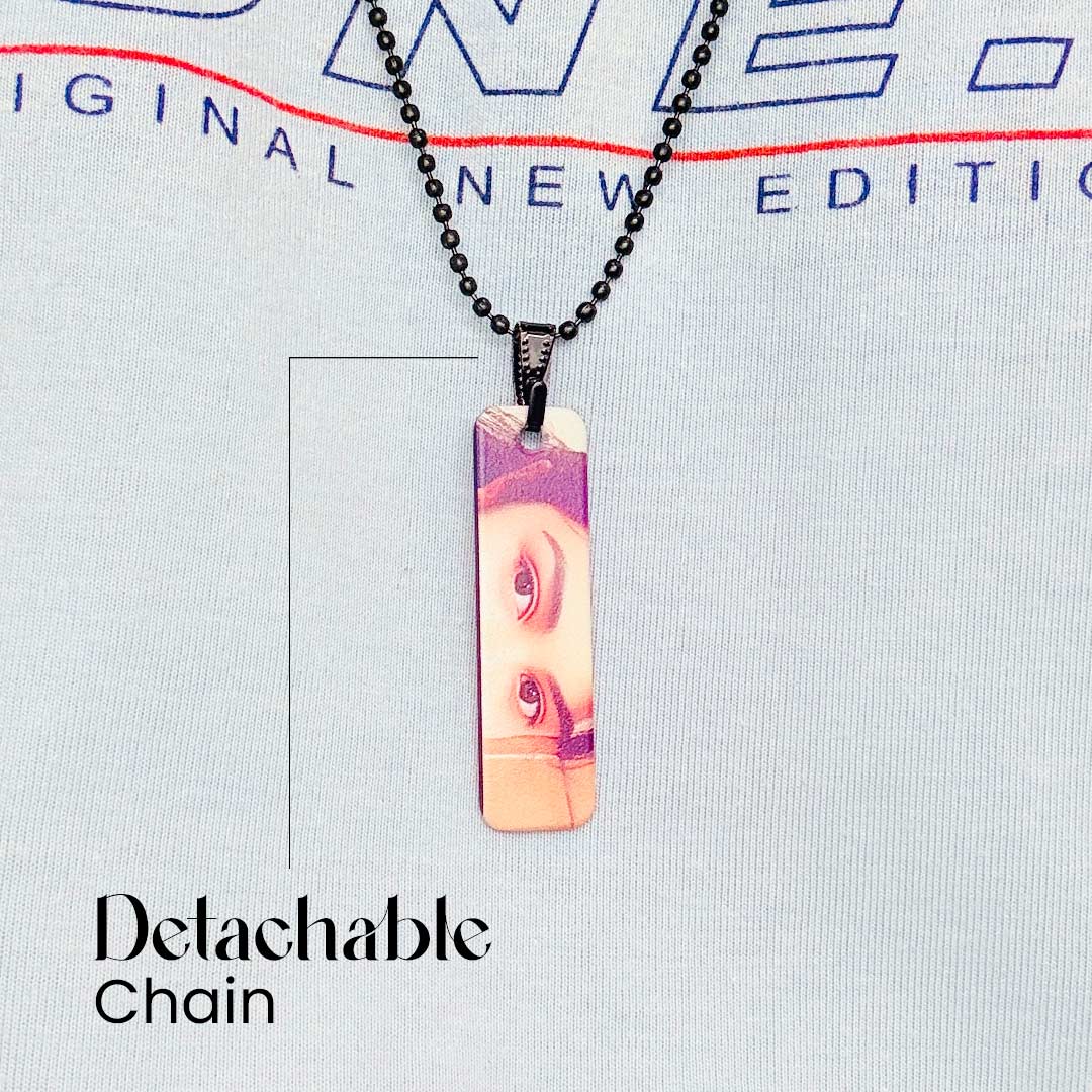 Custom Metal  Eye Photo Pendant with Detachable Chain