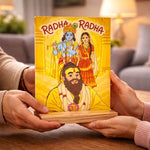 Radha Radha Devotional Table Top Frame – Premanand Maharaj Inspired Radha Krishna Art (6×8 Inch) | Love Craft Gifts