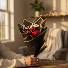 Personalized Red Rose Crochet Bouquet