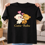 Dugu Bugu Cutie Babu Graphic Print Black T-Shirt – Unisex Casual Wear | Love Craft Gifts