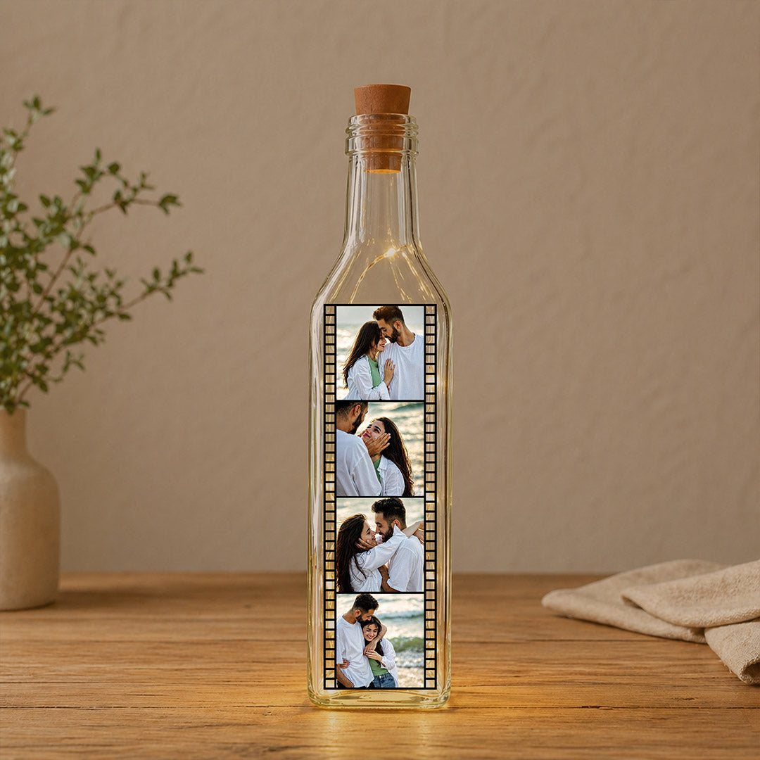 Personalized Film Strip LED Bottle Lamp (Standard Size) – Custom Photo Memory Light Gift for Couples | Love Craft Gifts™