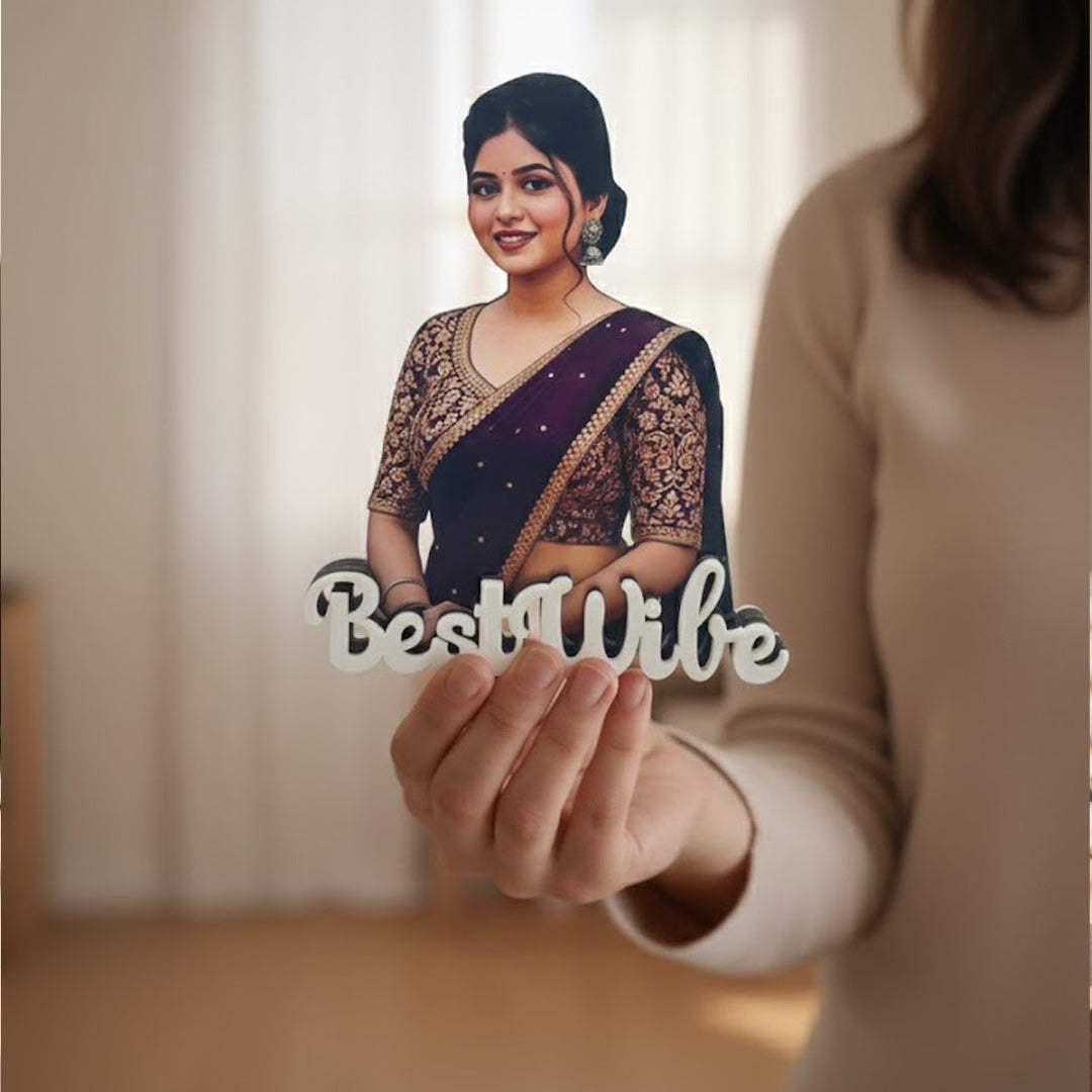 Personalized Best Wife Photo Table Stand – A Heartfelt Gift for Her | Love Craft Gifts