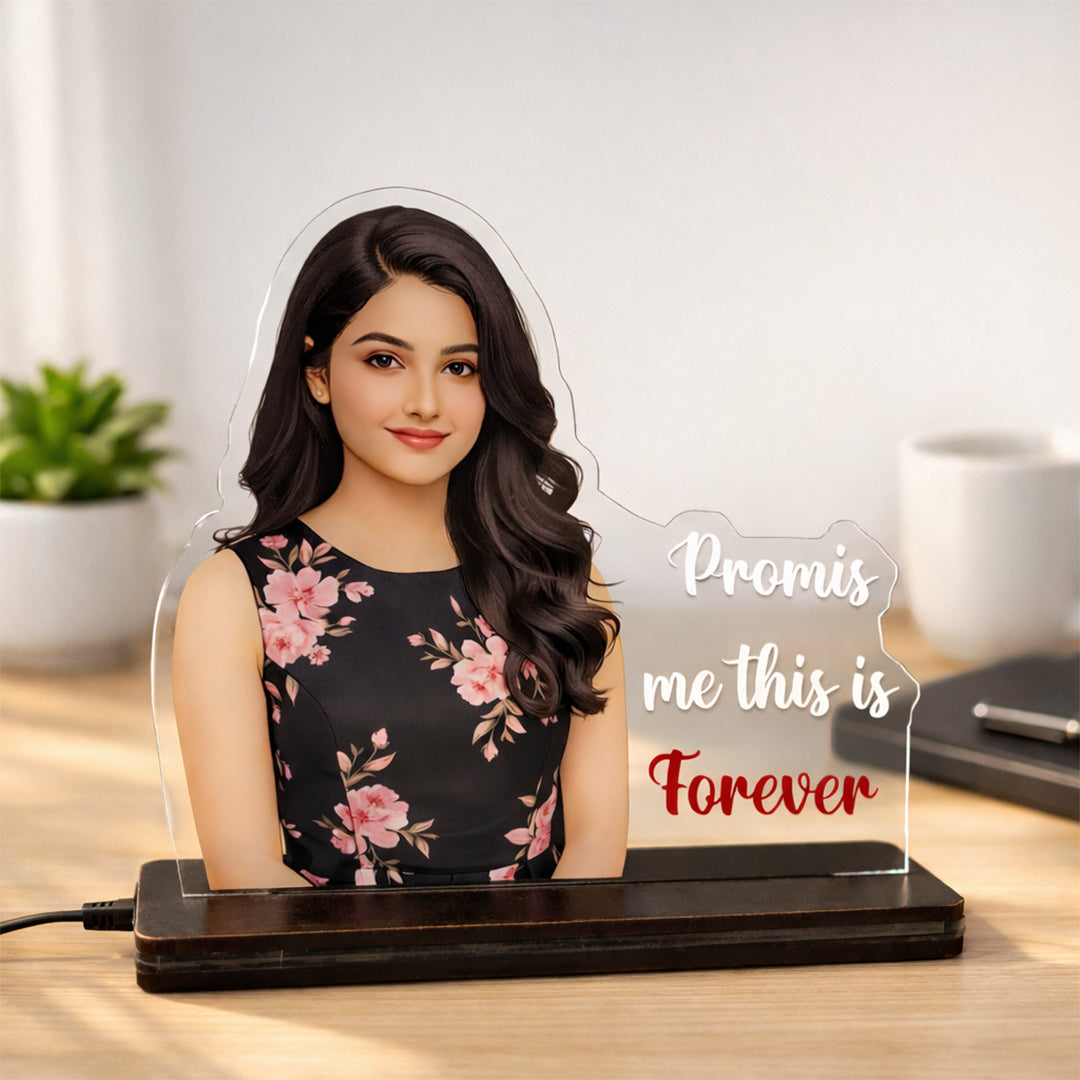 Promise Forever Glow – Personalized Photo Acrylic Lamp | Love Craft Gifts
