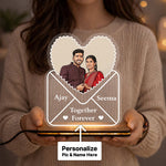 Personalized LED Acrylic Heart Lamp with Photo & Name Custom Warm White Light Couple Night Lamp (5x7 Inch) Romantic Gift for Husband, Wife & Girlfriend | Love Craft Gifts
