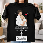 Personalized Couple Music Theme Graphic T-Shirt – Custom Photo Print | Love Craft Gifts