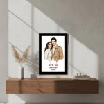 Personalized Oil Paint Style Couple Portrait Frame (8×12 Inch) | Love Craft Gifts