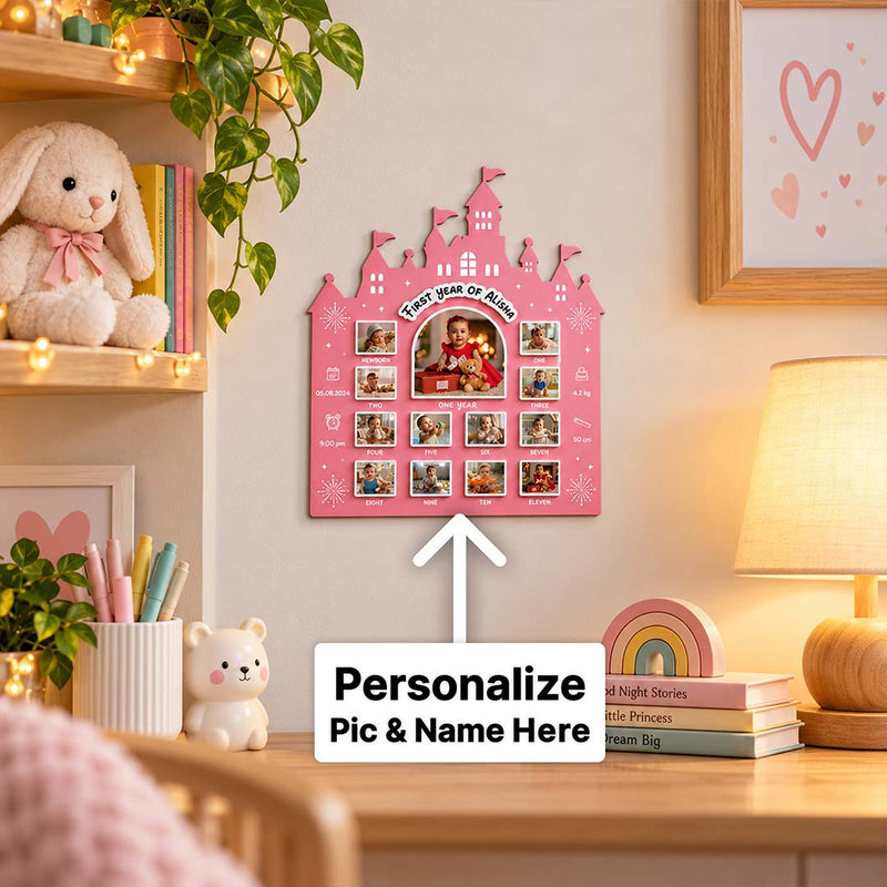 Personalized Baby First Year Photo Collage Wall Frame 18x24" | Gift for 1st Birthday & New Parents | Love Craft Gifts™