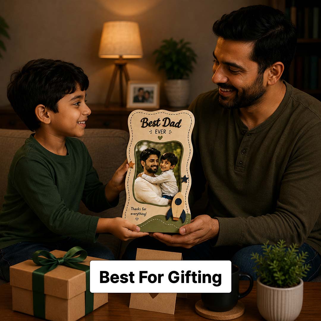 Personalized Best Dad Photo Table Frame 4x5" | Father’s Day & Birthday Gift | Love Craft Gifts™